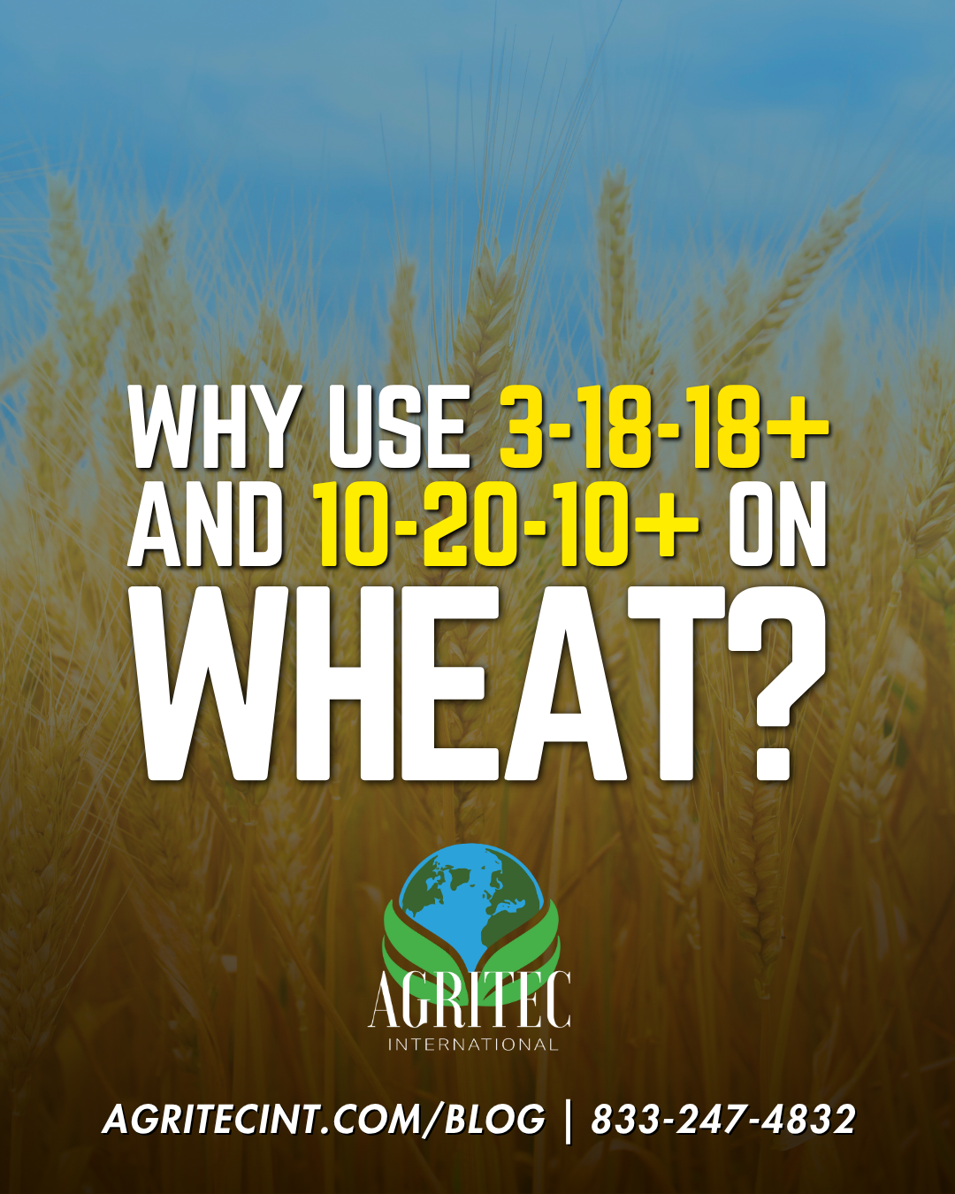 Wheat Needs 10-20-10+ & 3-18-18+ | AgriTec Liquid Calcium Fertilizer
